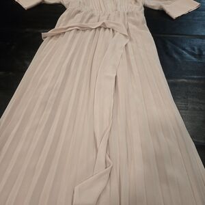 H&M Soft Pink Pleated Midi Dress